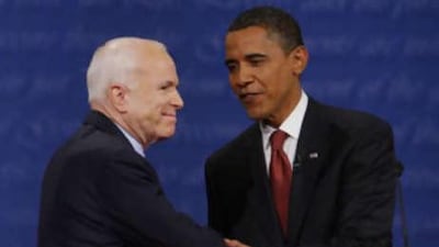 The Republican presidential candidate John McCain and the democratic presidential candidate Barack Obama.