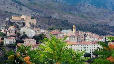 View from the citadel and the town of Corte, Corsica.