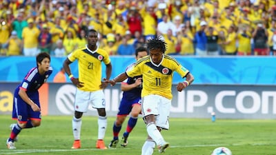 Juan Cuadrado shown with Colombia at the 2014 World Cup last summer. Mark Kolbe / Getty Images / June 24, 2014