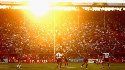 The Dubai Sevens event coincides with a Dubai Tourism request to halt serving alcohol on the Prophet's birthday. Warren Little / Getty Images