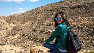 Egyptian actress Bushra Rozza poses in Matmata area, southern Tunisia, near Gabes,, during the Gabes Cinema Festival. AFP