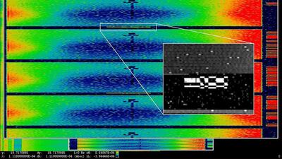 Poitras’s Anarchist: Israeli Drone Feed (Intercepted February 24, 2009), 2016. Courtesy Laura Poitras