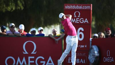 World No 2 and defending champion Rory McIlroy shot level-par in Round 2 of the Omega Dubai Desert Classic. Warren Little / Getty Images