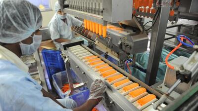 An Amul ice cream plant in Gujurat state. The company, also the country’s largest producer of milk, leads the sector. Sam Panthaky / AFP