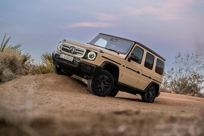 The electrified G-Wagen can remain stable on sideways slopes of up to 35 degrees. Photo: Mercedes-Benz
