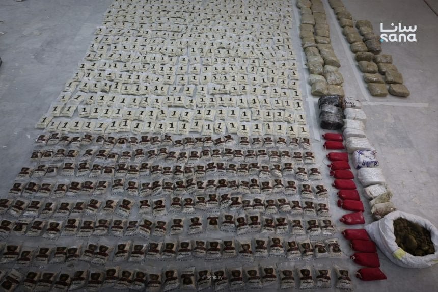 Image linked from the original feed: Syrian authorities foil plots to smuggle 700,000 Captagon pills from Lebanon