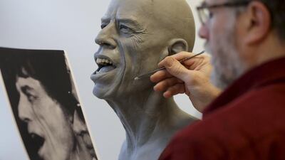 Fifteen artists, including sculptors, moulders, dressmakers, make-up artists, wig makers, hairdressers along with lighting and set designers and sound engineers are involved in the creation of the hyper realistic statues. Philippe Wojazer / Reuters