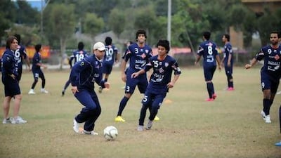 The UAE team training yesterday ahead of today’s Asian Cup semi-final clash with South Korea.