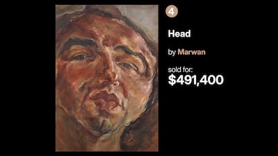 4. Head by Syrian artist Marwan, painted in 1973. Photo: Christie's