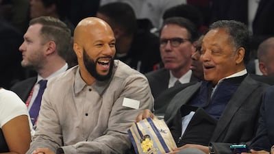 Recording artist Common with Reverend Jesse Jackson. Kyle Terada-USA TODAY
