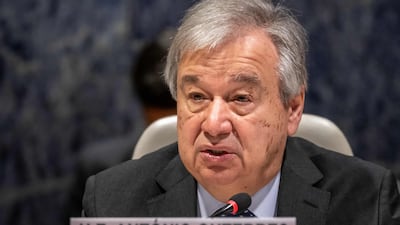 UN Secretary General Antonio Guterres said deepening divides, widening inequalities and growing despair posed a threat to world peace. AFP