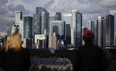 Canary Wharf in London. AFP