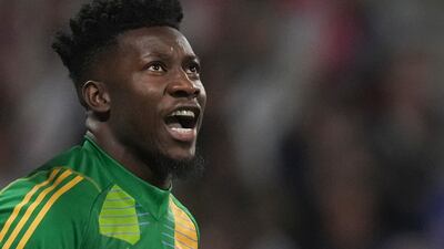 Manchester United goalkeeper Andre Onana was at fault for both Lyon goals. AP