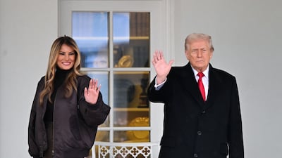US President Donald Trump and the first lady, Melania, at the White House. AFP