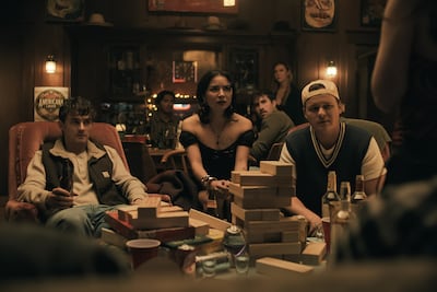 From left, Johnston as Bear, Megan Lawless as Sarah and Cooper Tomlinson as Ian in Obsession. PA Photo