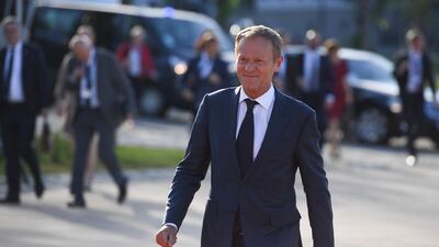 Mr Tusk said that it was “absurd to even think that the EU could be a threat to the US” in terms of trade. EPA/VASSIL DONEV