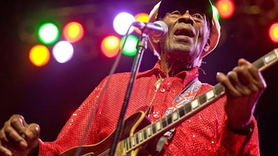 Music legend Chuck Berry dies at his hom in Missouri on Saturday, he was 90. / AFP / GETTY IMAGES NORTH AMERICA / Timothy Hiatt
