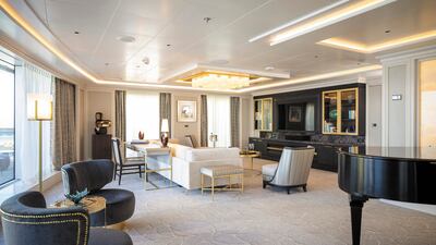 The living room in the Regent Suite is 412 square metres