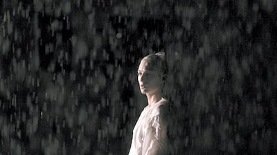 Acclaimed dance studio Company Wayne McGregor is putting on a series of shows at Sharjah Art Foundation's Rain Room between February 14 and 16, making use of the installation's showers in a contemporary routine. Photo by Reem Mohammed / The National