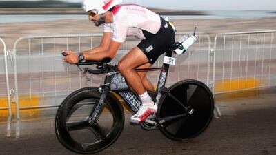 HH Sheikh Nasser Bin Hamad Al Khalifa takes part in the 2016 ITU World Triathlon Abu Dhabi on March 5, 2016 in Abu Dhabi, United Arab Emirates. (Photo by Warren Little/Getty Images)