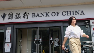 A Bank of China branch in Beijing. China's banking sector assets grew nearly 10 per cent in 2023, according to BBVA Research. EPA