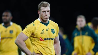Australia flanker David Pocock reacts to the defeat against England at Twickenham in south-west London on December 3, 2016. England won the game 37-21. Adrian Dennis / AFP