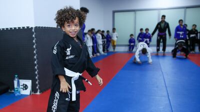 Adel regularly trains and competes in junior Jiu-Jitsu competitions. Victor Besa / The National