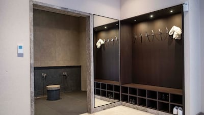 The storage and ablution areas of the D3 prayer room. Antonie Robertson / The National