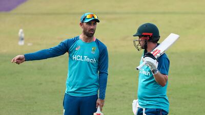 Australia's Glenn Maxwell, left, is expected to be fit for the World Cup semi-final against South Africa in Kolkata. Reuters