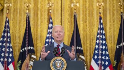 US President Joe Biden delivers remarks on the pandemic at the White House. EPA