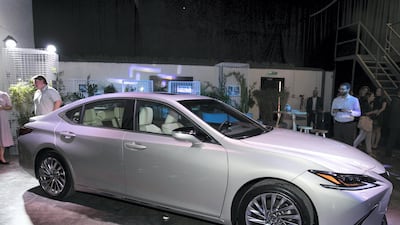 The 2019 Lexus ES 300h hybrid at Warehouse Four. Reem Mohammed / The National