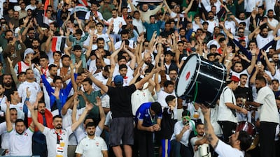 Soccer Football - FIFA World Cup - AFC Qualifiers - Play Off - Second Leg - Iraq v United Arab Emirates - Basra International Stadium, Basra, Iraq - November 18, 2025 Iraq fans in the stands REUTERS / Thaier Al-Sudani