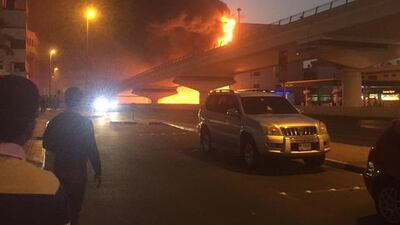 Fire crews and paramedics, hampered by the rush hour traffic, struggled to get near the building, sandwiched between the Crowne Plaza and Movenpick Hotel. Photo courtesy @sandierpastures via Twitter