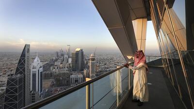 The view from the 32nd floor of Al Faisaliah Tower in Riyadh. The strength of the Saudi rally has been surprising. Simon Dawson / Bloomberg
