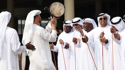 A special Emirati welcome for drivers and fans at the Yas Marina Circuit on Saturday ahead of the qualifying for the Abu Dhabi Grand Prix