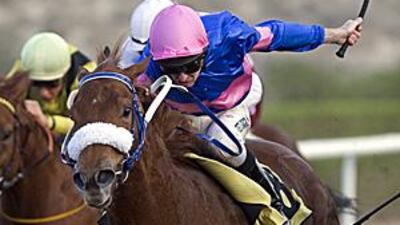 Ted Durcan rides Princess Rose Anne to victory at Jebel Ali earlier this month.