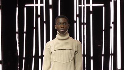 With comfort at its core, Fendi offers a knitted set of dungarees for autumn / winter 2021. Courtesy Fendi