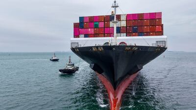 A cargo ship sails into port in Qingdao, in China's eastern Shandong province. AFP