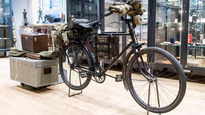 A “Bergrador” army bike of the Wehrmacht armed forces of Nazi Germany is pictured on November 20, 2019 at the Hermann Historica auction house in Grasbrunn near Munich. AFP