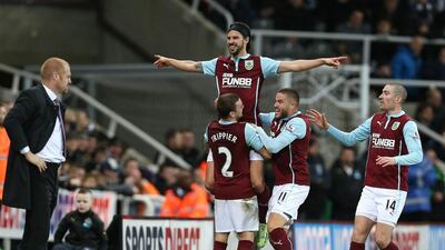 George Boyd, centre, believes Burnley have all the tools to defeat Tottenham and cause an FA Cup shock when the two sides meet on Monday. Ian MacNicol/AFP