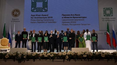 The winners of the 2019 Aga Khan Award for Architecture at the ceremony in Kazan, Russia