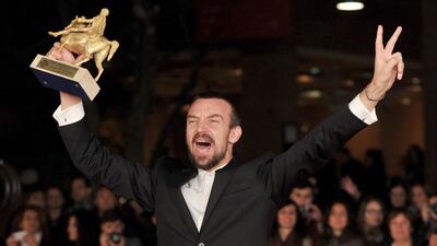 The Italian film director Alberto Fasulo, whose movie Tir took Best Film at the Rome Film Festival. TIZIANA FABI / AFP
