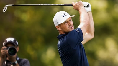 Bryson DeChambeau of the US hits his tee shot on the fifth hole during the Pro-Am at the LIV Golf Invitational golf tournament in Sugar Grove. EPA