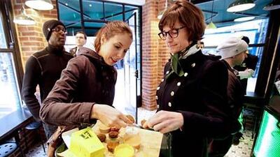 Just Falafel's branch on Monmouth Street in Covent Garden, London is the first of around 200 outlets the brand aims to open in the UK. Stephen Lock for The National