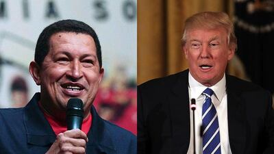 Parallels are now being drawn between Hugo Chavez and the new president of the United States, Donald Trump. Carlos Barria / Reuters