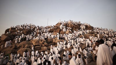 Muslim pilgrims gather on Mount Arafat near Mecca as they perform one of the Haj rituals late on October 3. AFP Photo