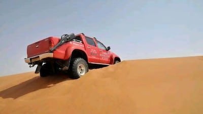 The Hilux that conquered some of the most extreme climes on Earth runs aground in the Dubai desert. Photos by Kevin Hackett / The National