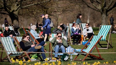 The easing of the coronavirus restrictions allows people from more than one household to meet outdoors. AFP