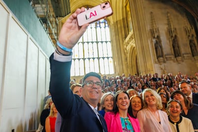 Andy Burnham takes a selfie with the Parliamentary Labour Party. Getty Images