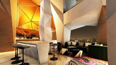 The Aura Bar at the W Hotel Amman. W Amman hotel